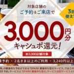 EPRAKグルメ3000円キャッシュバックキャンペーンの告知画像